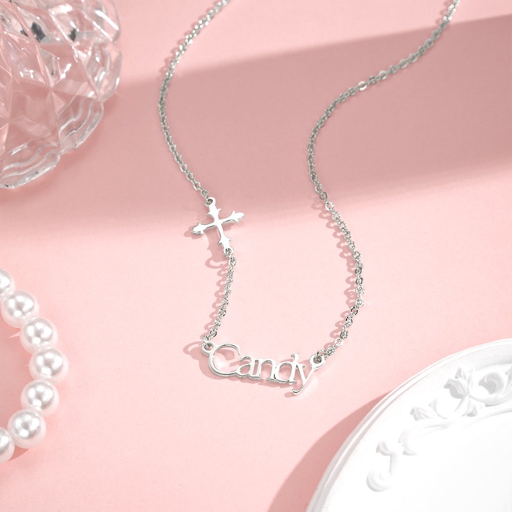 Name Cross Necklace – Personalized