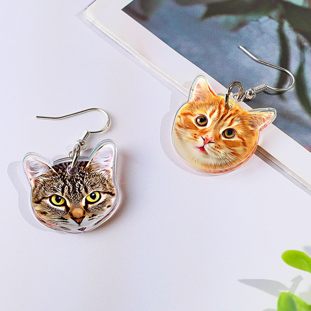 Custom Pet Earrings (1 Pair) – Photo Portrait