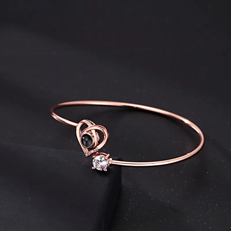 Photo Projection Heart Bracelet – Gift for Her