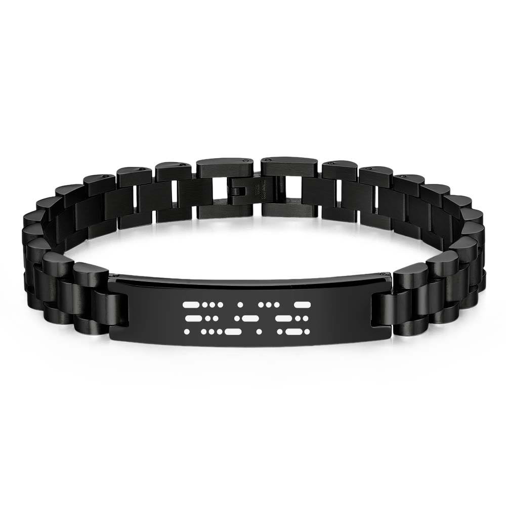 Engraved Morse Code Bracelet – For Him