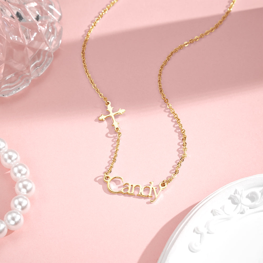 Name Cross Necklace – Personalized
