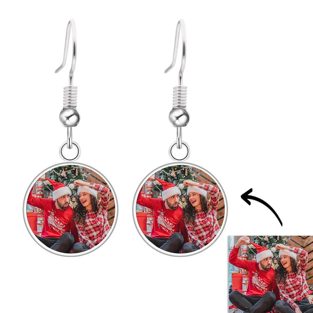 Photo Drop Earrings – Custom Two Photos