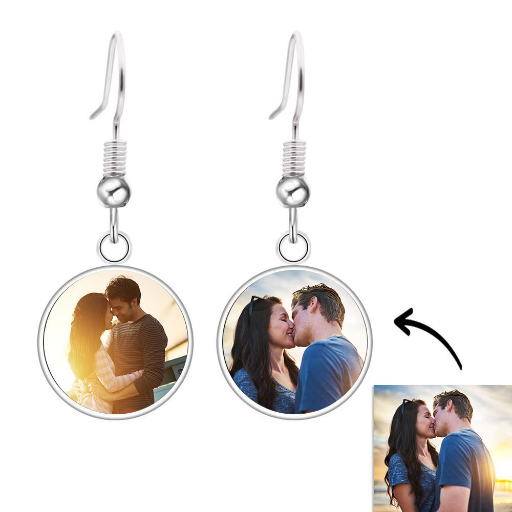 Photo Drop Earrings – Custom Two Photos