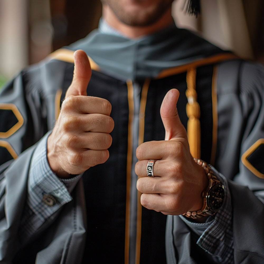 Custom School Name Ring – Graduation Gift