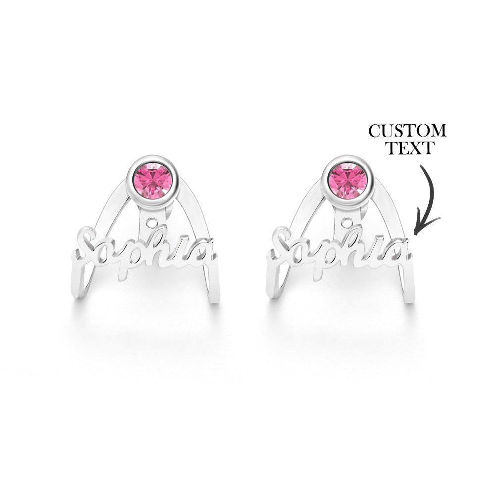 Birthstone Name Earrings – Personalized