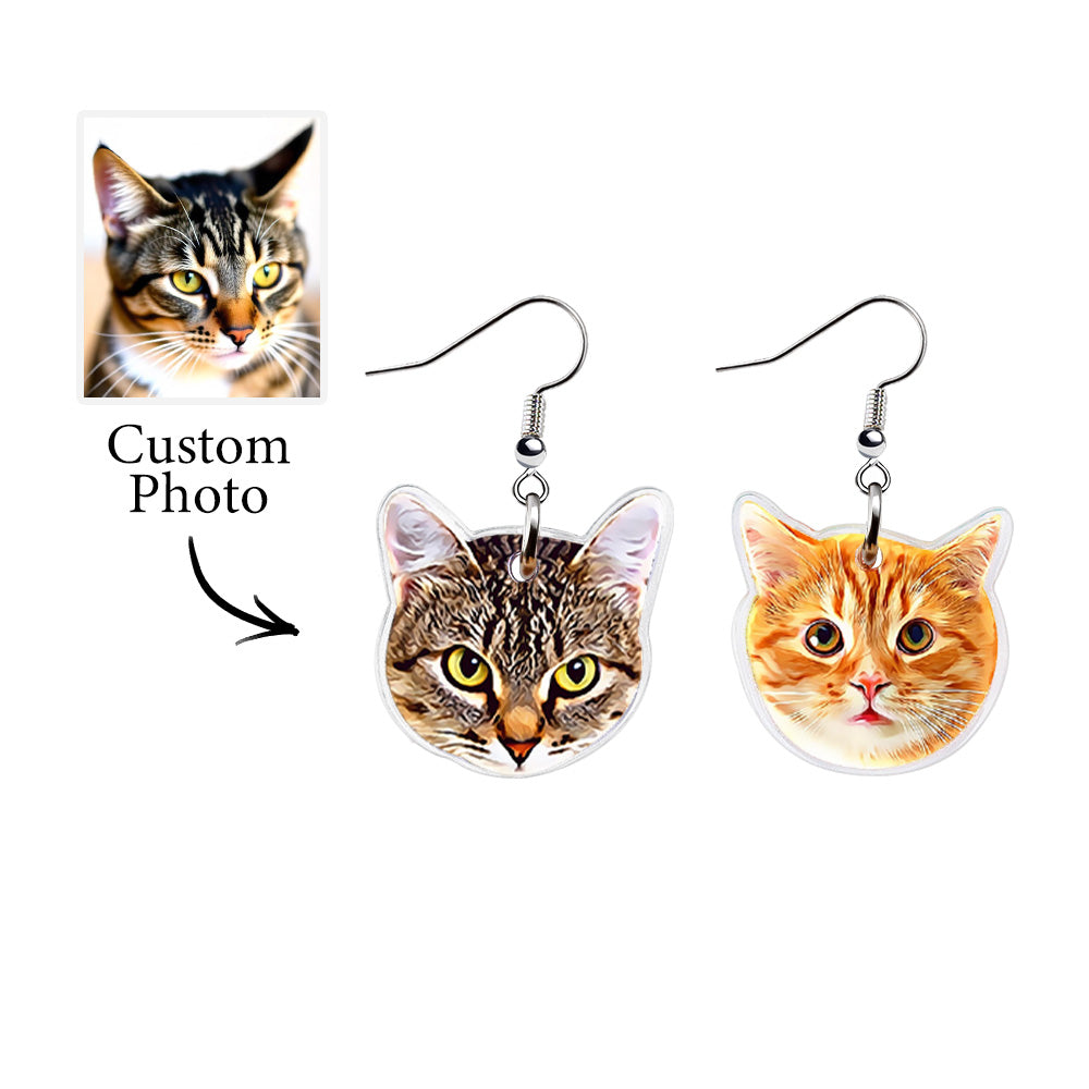 Custom Pet Earrings (1 Pair) – Photo Portrait