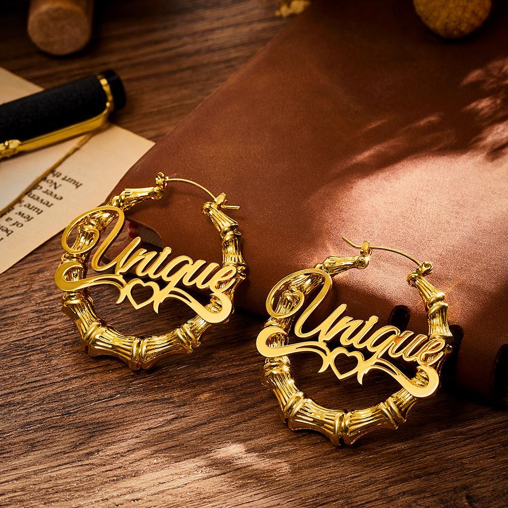 Big Circle Bamboo Earrings – Stainless Steel