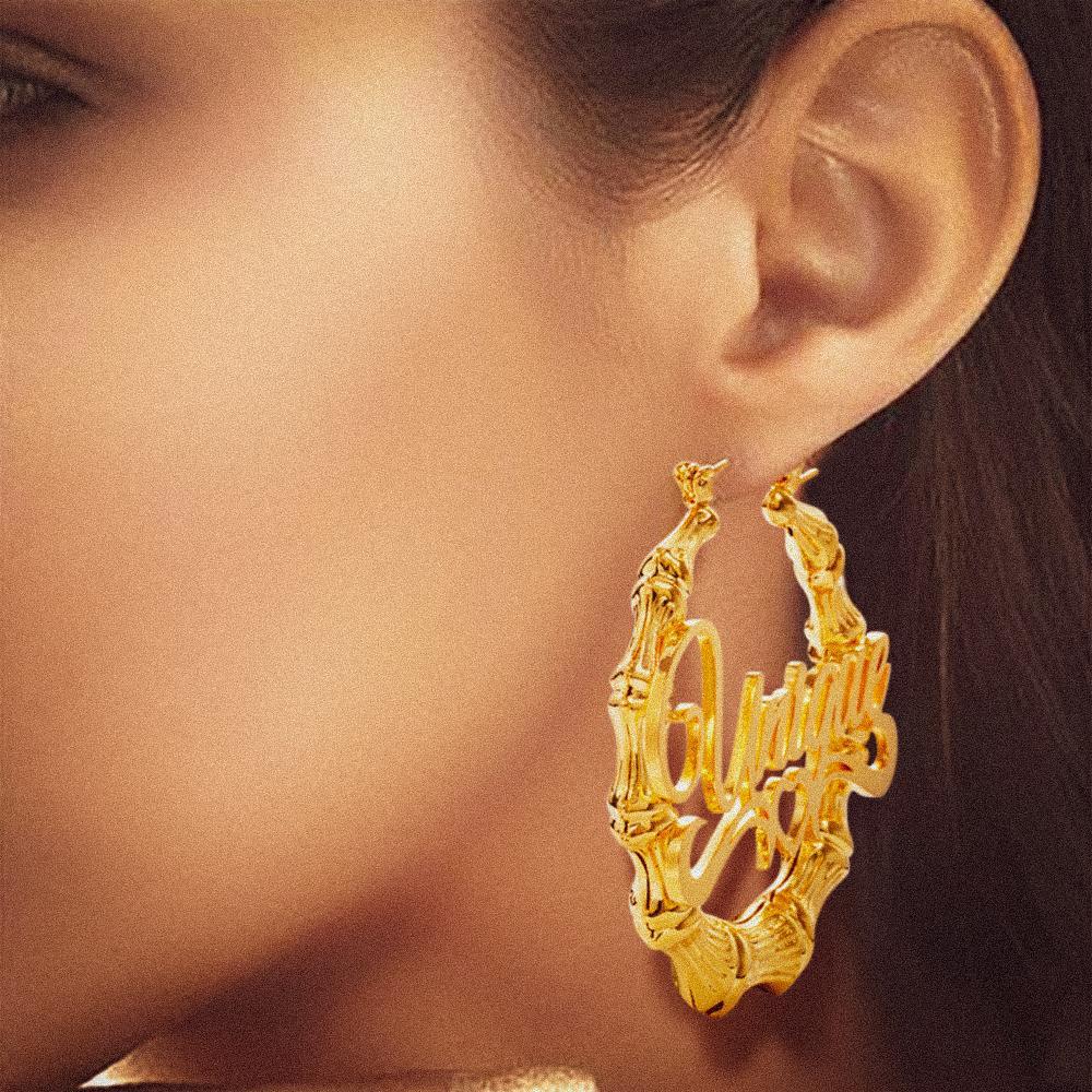 Big Circle Bamboo Earrings – Stainless Steel