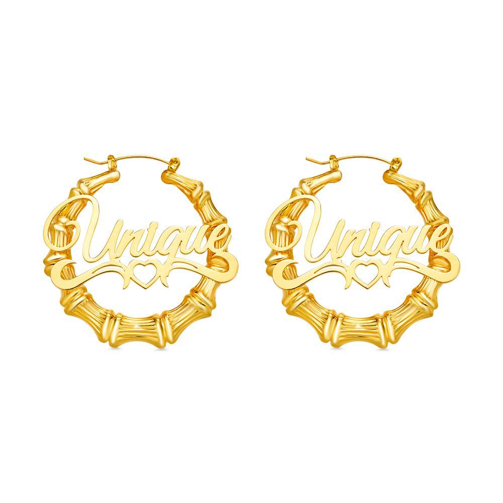 Big Circle Bamboo Earrings – Stainless Steel