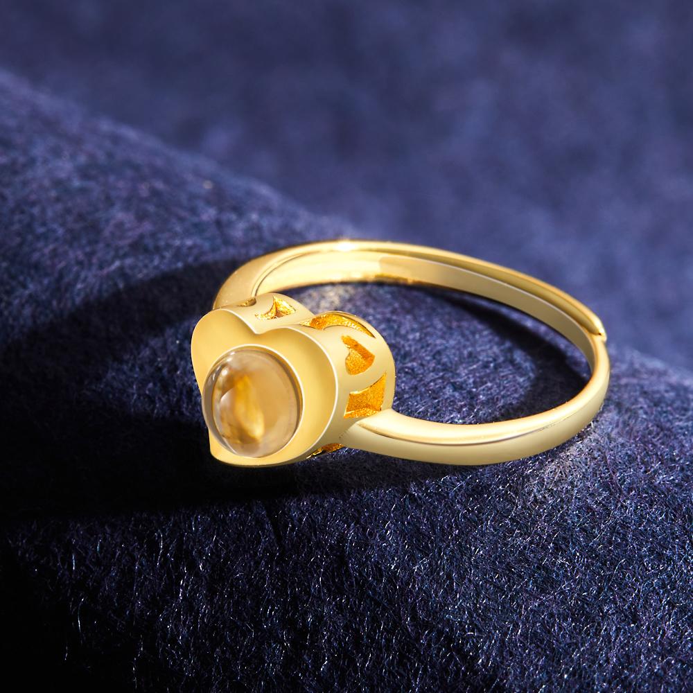S925 Heart Projection Ring