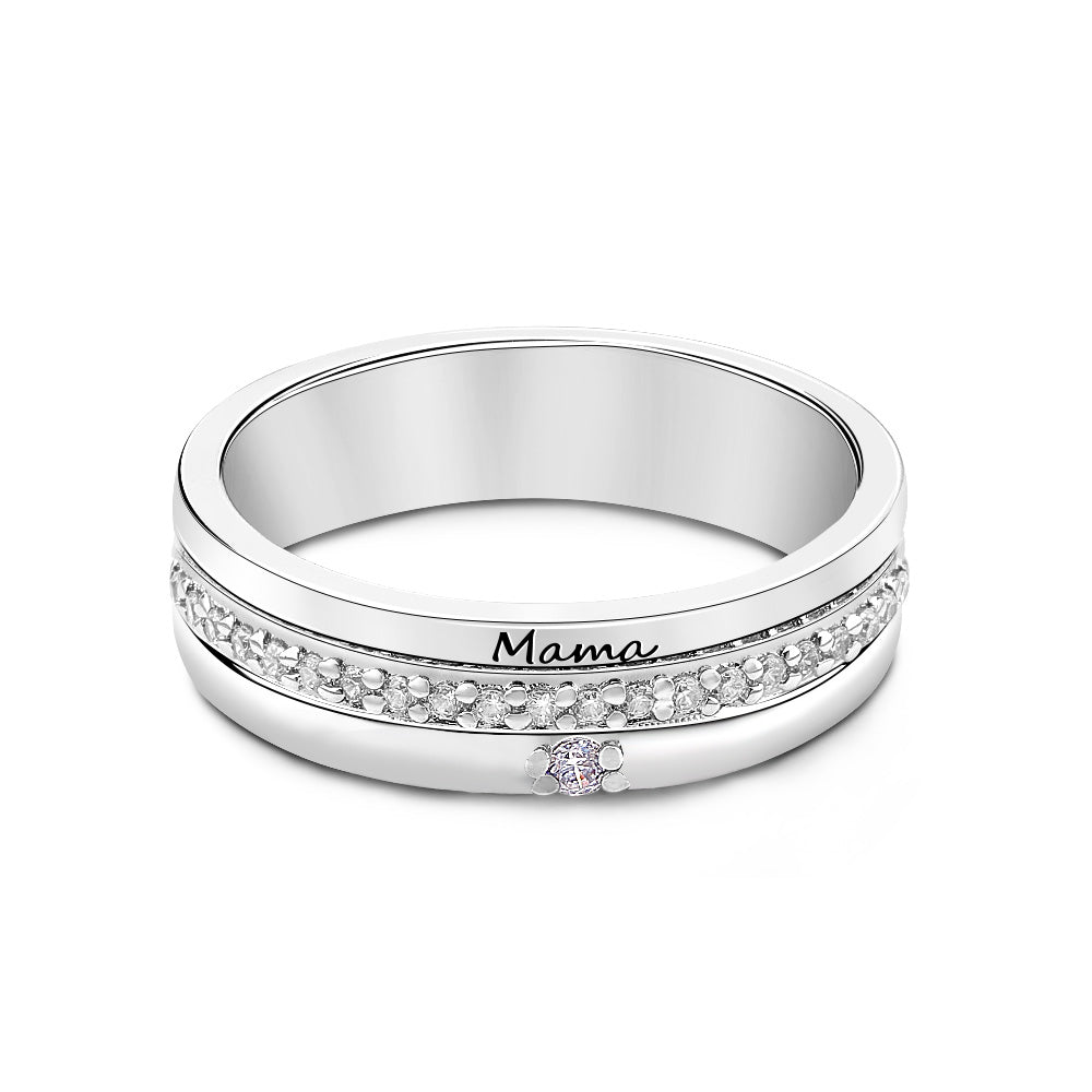 Birthstone Family Ring – Engraved
