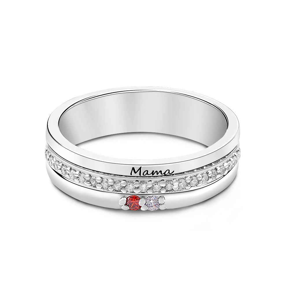 Birthstone Family Ring – Engraved