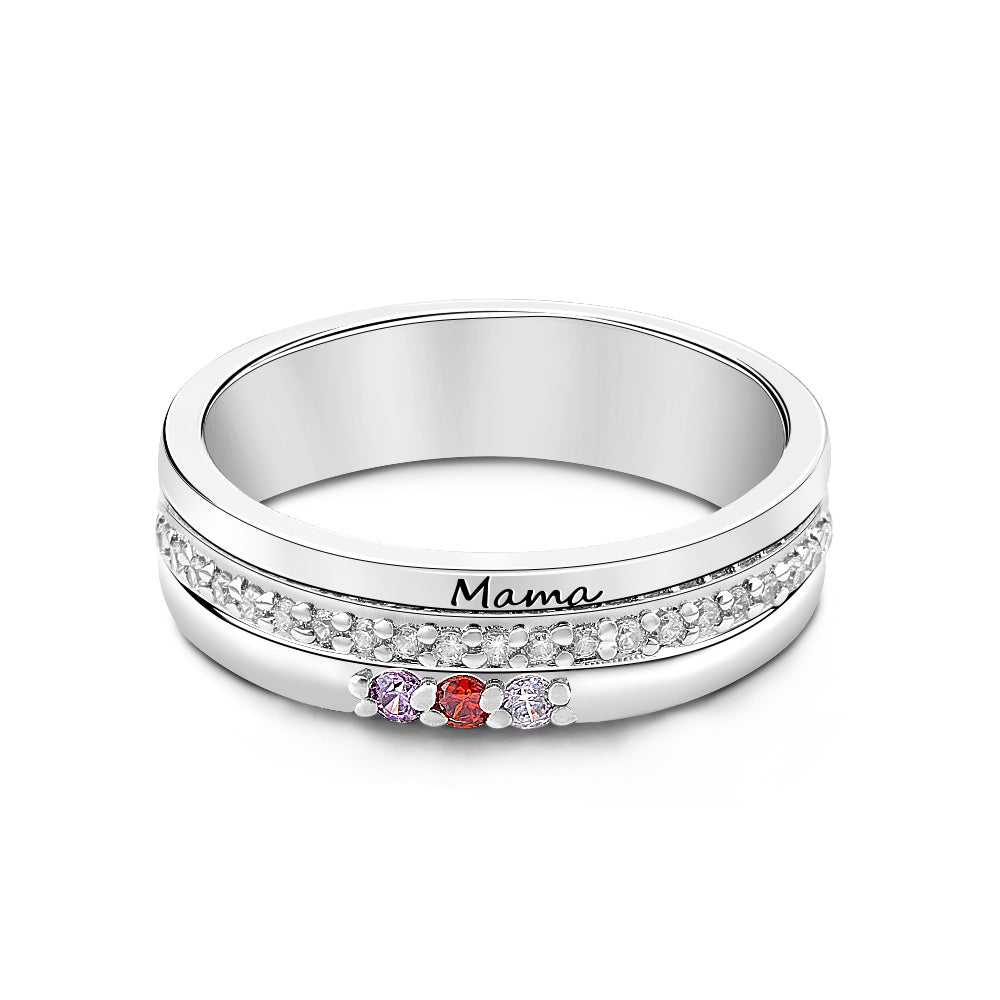 Birthstone Family Ring – Engraved
