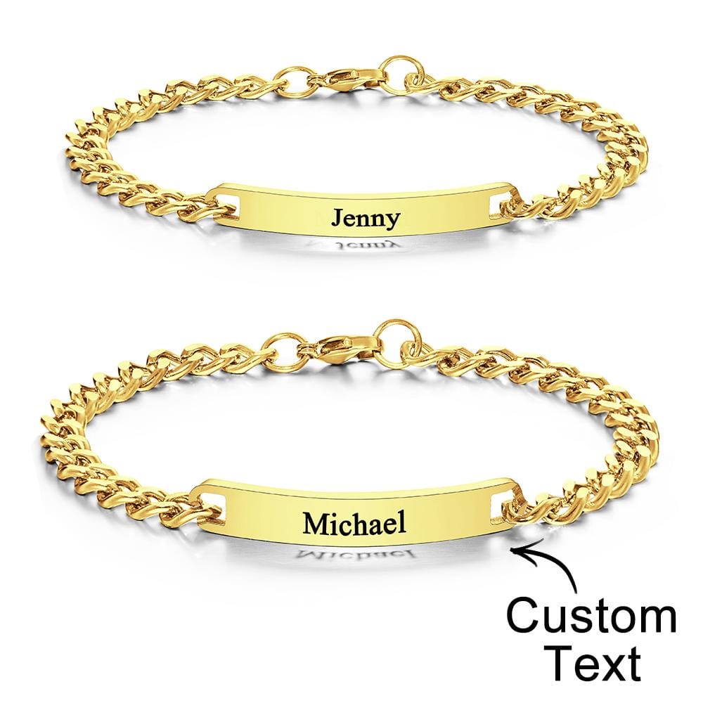 Engraved Couple Bracelet – Stainless Steel Set
