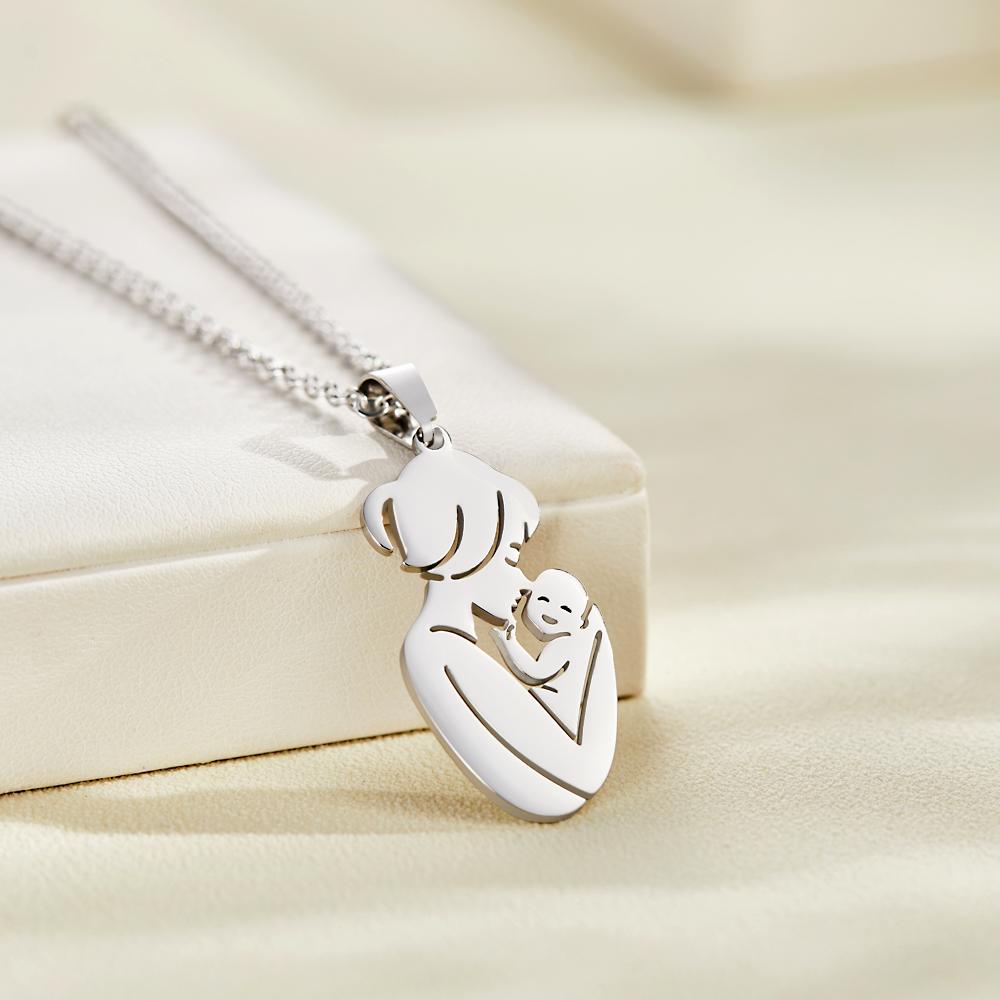 Mother & Baby Necklace – Engraved