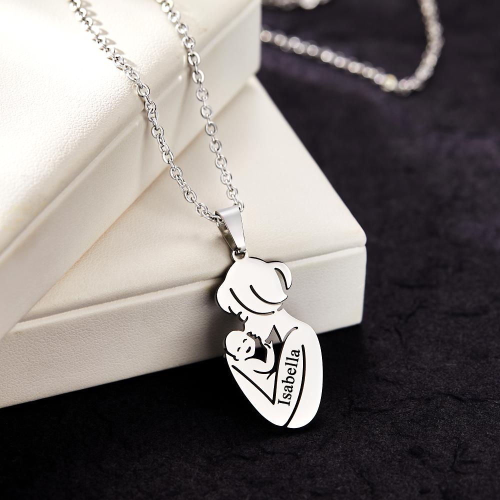 Mother & Baby Necklace – Engraved