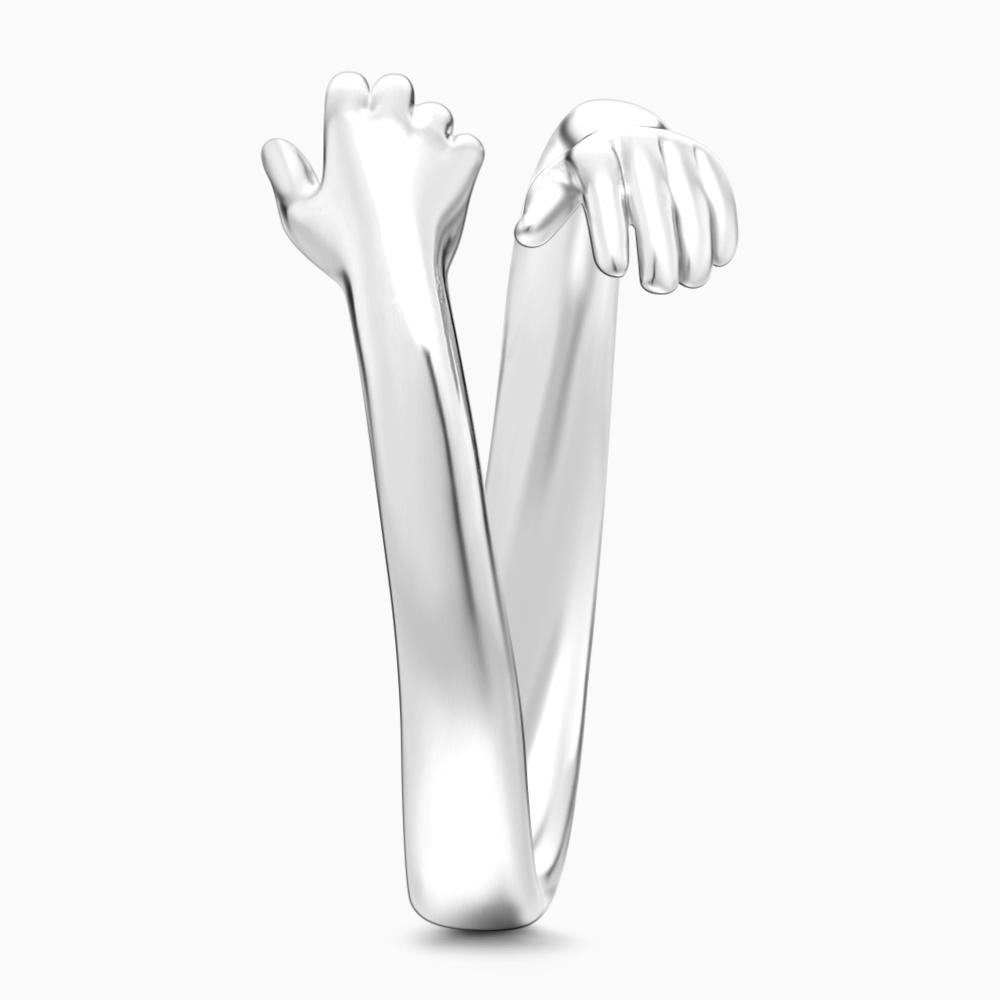 Hug Ring – Engraved Hands Design