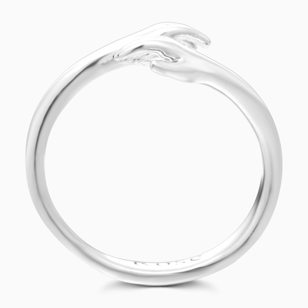 Hug Ring – Engraved Hands Design