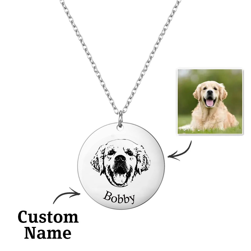 Pet Photo Necklace – Engraved Keepsake