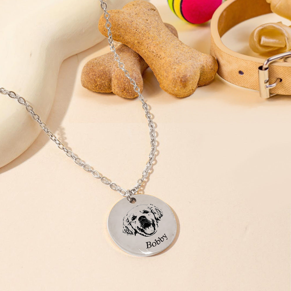 Pet Photo Necklace – Engraved Keepsake