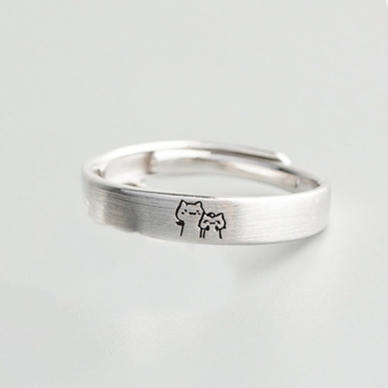 Cute Cat Matching Rings – Adjustable