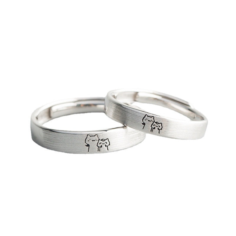 Cute Cat Matching Rings – Adjustable