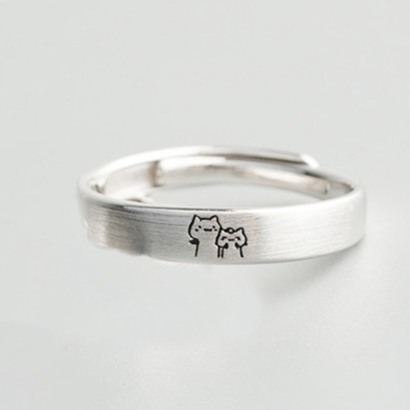Cute Cat Matching Rings – Adjustable