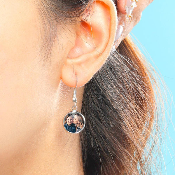 Photo Drop Earrings – Custom Two Photos