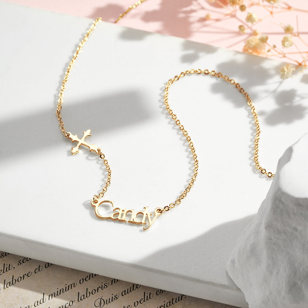 Name Cross Necklace – Personalized