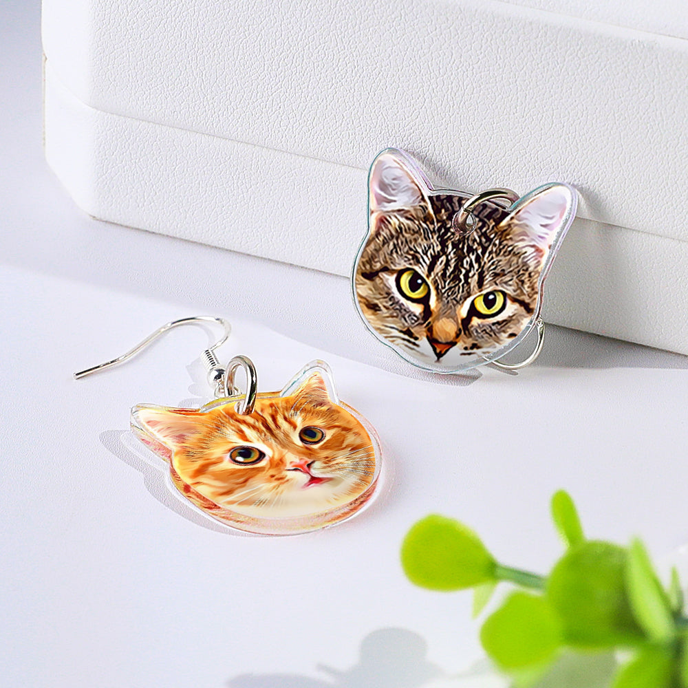 Custom Pet Earrings (1 Pair) – Photo Portrait
