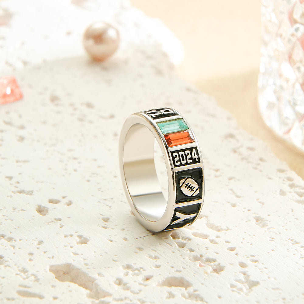 Custom School Name Ring – Graduation Gift