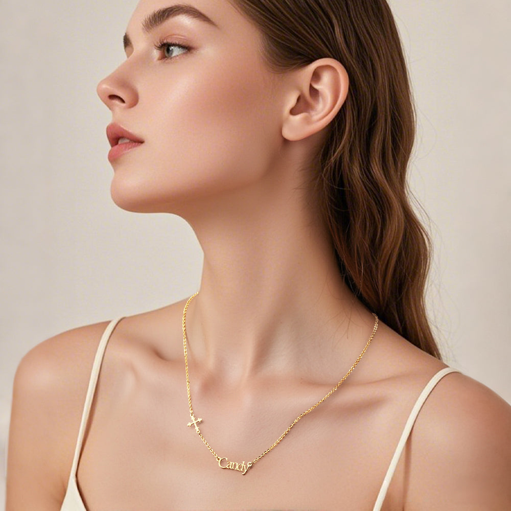 Name Cross Necklace – Personalized